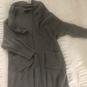 BCBG Long Gray Cardigan Sweater